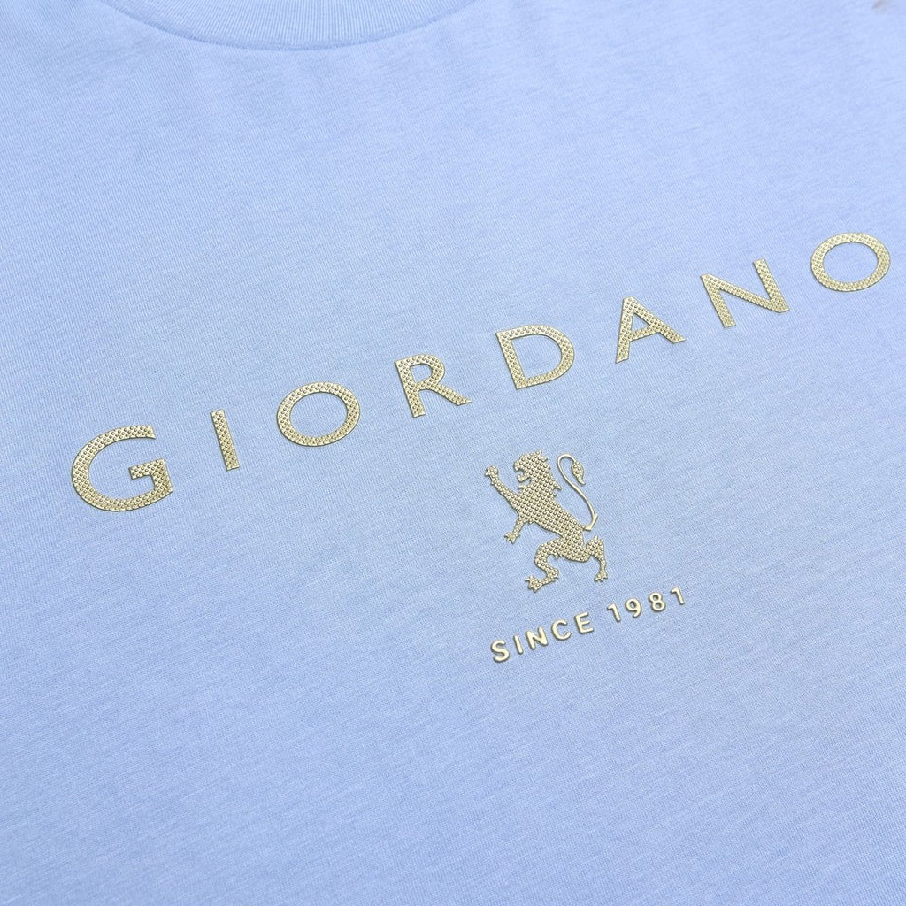 Giordano Men’s Slim Cotton Crew Neck Signature Print Tee - Premium Print Tee