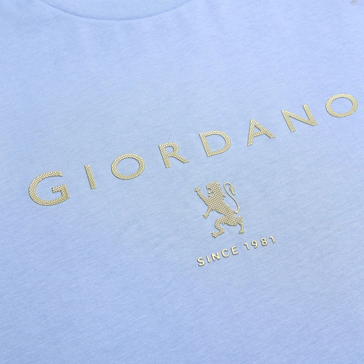 Giordano Men’s Slim Cotton Crew Neck Signature Print Tee - Premium Print Tee