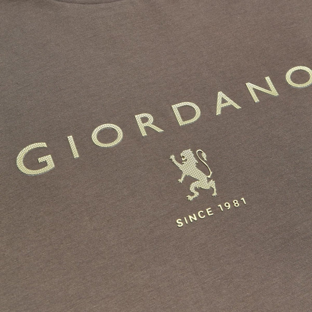 Giordano Men’s Slim Cotton Crew Neck Signature Print Tee - first_variant_option_2 Premium Print Tee for Giordano