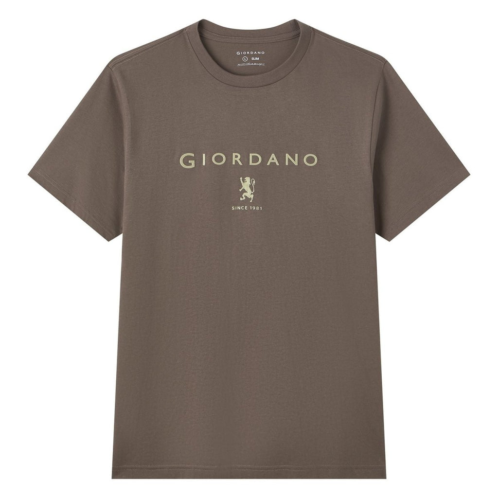 Giordano Men’s Slim Cotton Crew Neck Signature Print Tee - first_variant_option_2 Premium Print Tee for Giordano