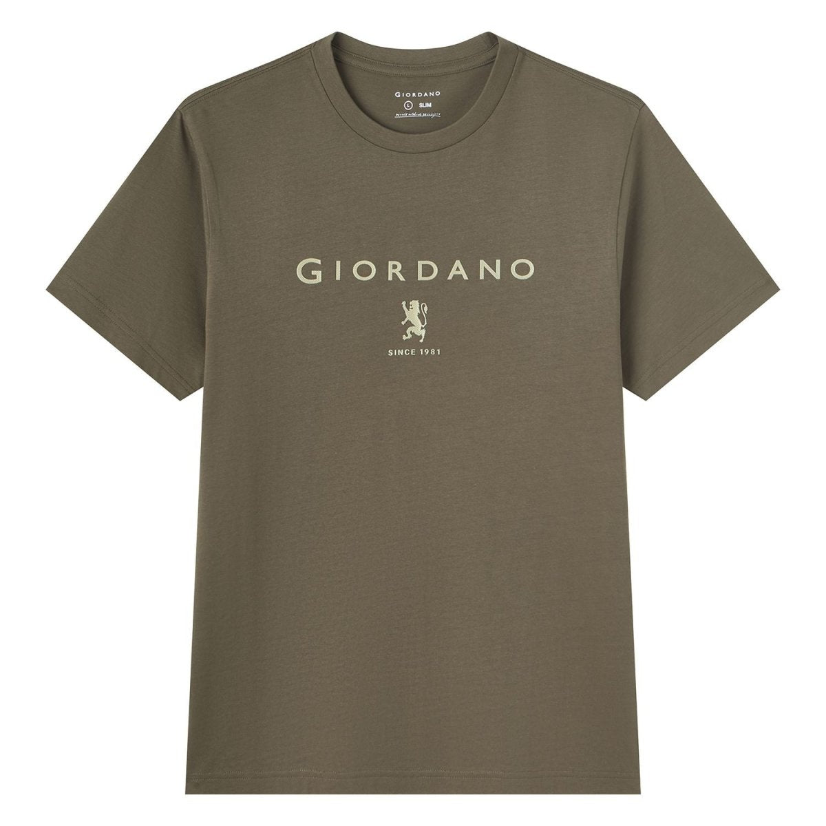 Giordano Men’s Slim Cotton Crew Neck Signature Print Tee - first_variant_option_2 Premium Print Tee for Giordano