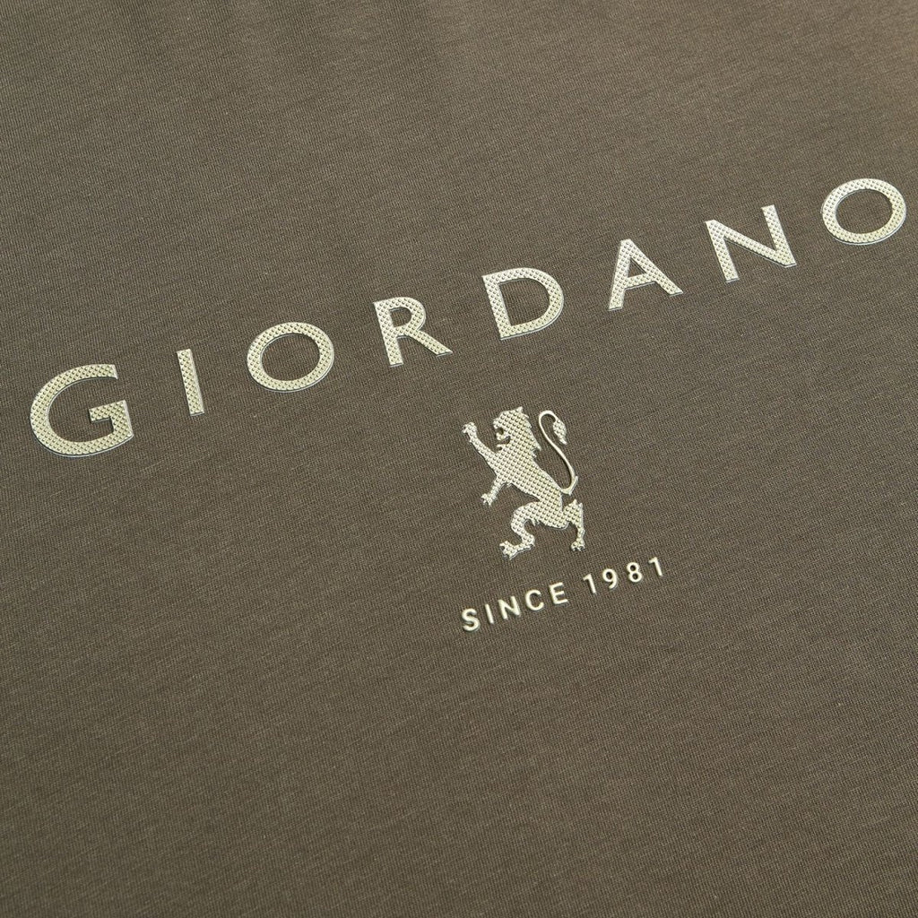 Giordano Men’s Slim Cotton Crew Neck Signature Print Tee - first_variant_option_2 Premium Print Tee for Giordano