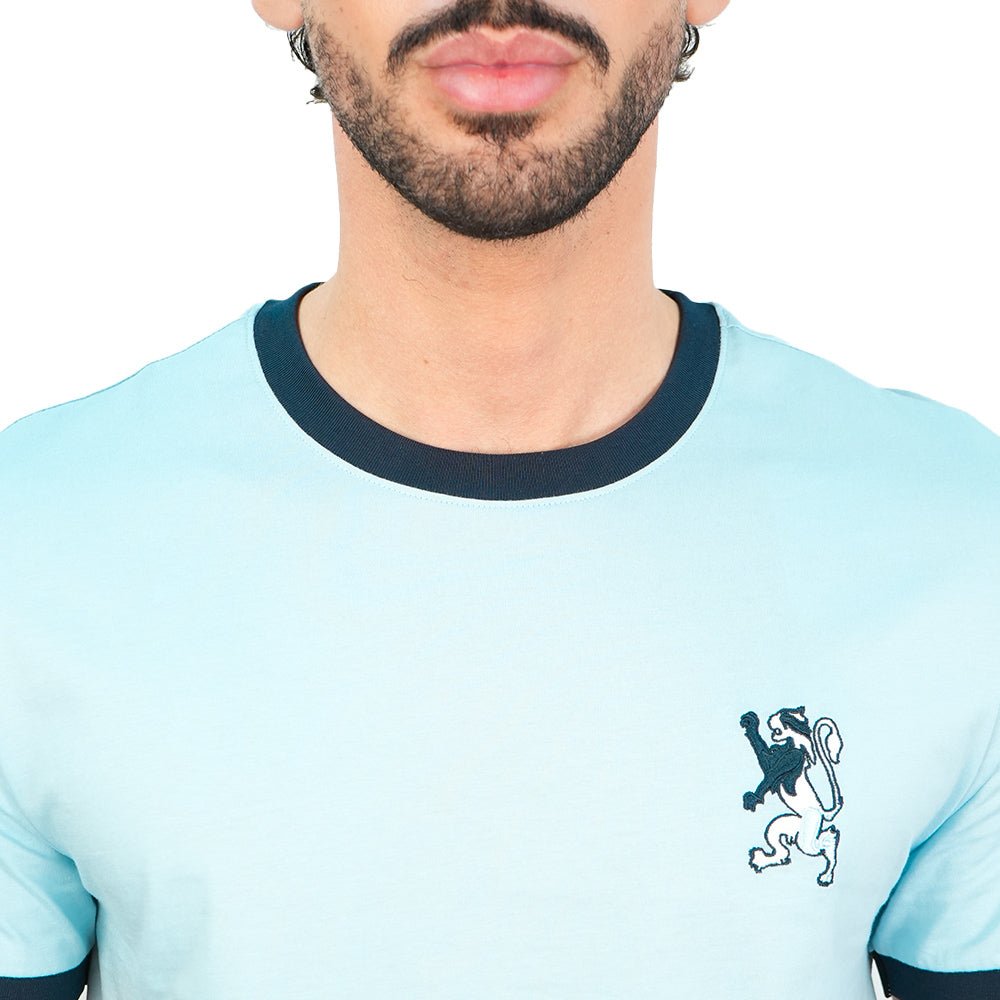 Giordano Men’s Slim Cotton Crew Neck Tee with Embroidery - Premium Tee