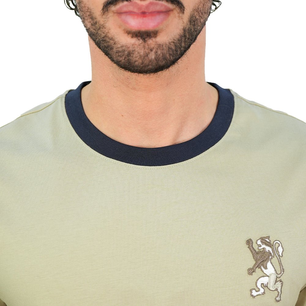 Giordano Men’s Slim Cotton Crew Neck Tee with Embroidery - first_variant_option_2 Premium Tee for Giordano