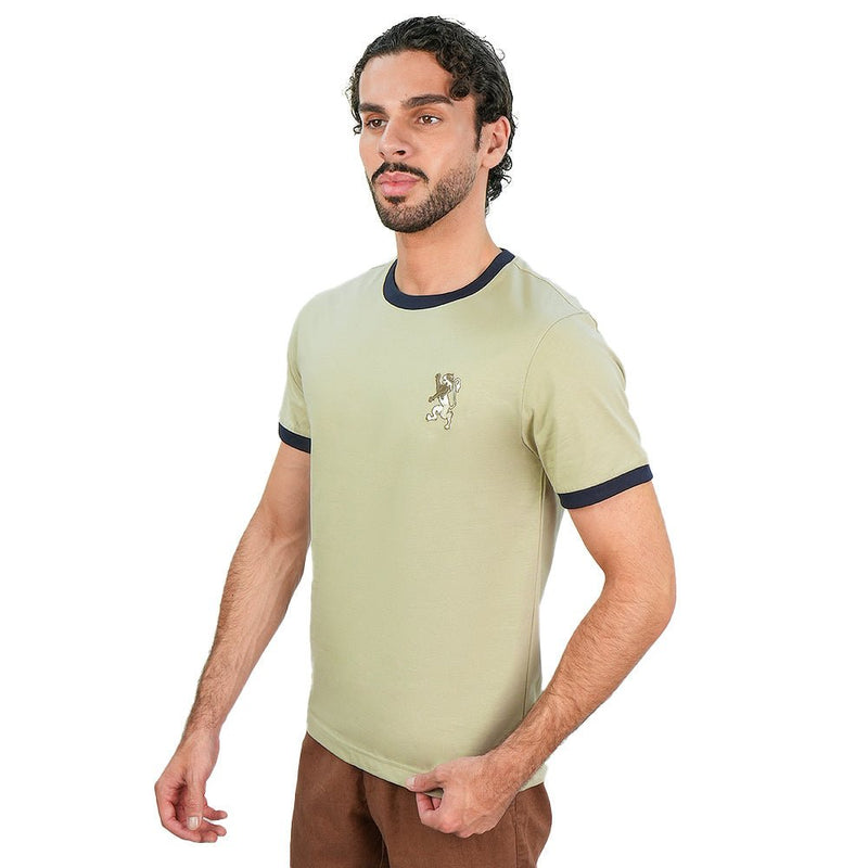 Giordano Men’s Slim Cotton Crew Neck Tee with Embroidery - first_variant_option_2 Premium Tee for Giordano