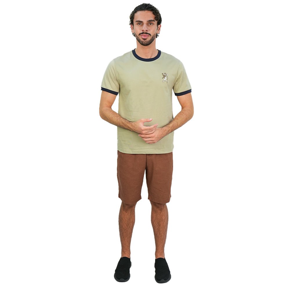 Giordano Men’s Slim Cotton Crew Neck Tee with Embroidery - first_variant_option_2 Premium Tee for Giordano
