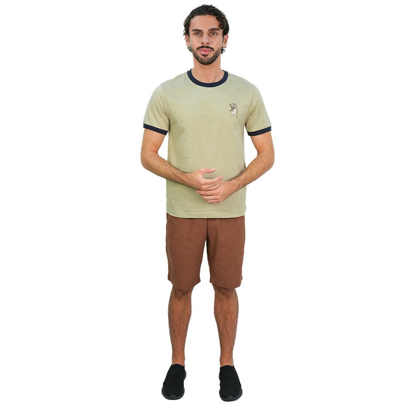 Giordano Men’s Slim Cotton Crew Neck Tee with Embroidery - first_variant_option_2 Premium Tee for Giordano