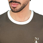 Giordano Men’s Slim Cotton Crew Neck Tee with Embroidery - Premium Tee