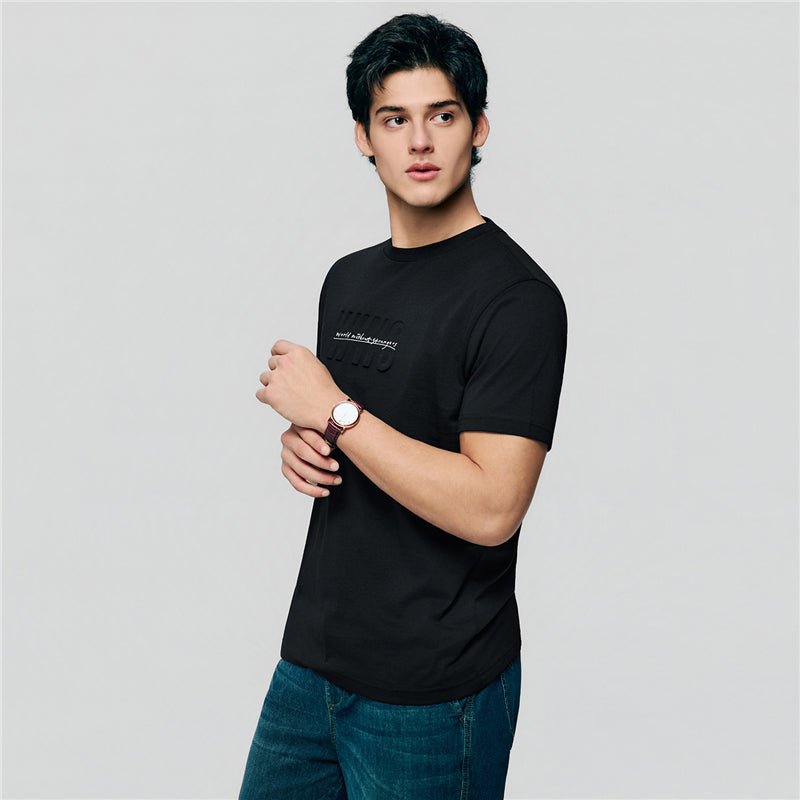 Giordano Men’S Slim Cotton Crew Neck Tee With Wws Print - first_variant_option_2 Premium Print Tee for Giordano