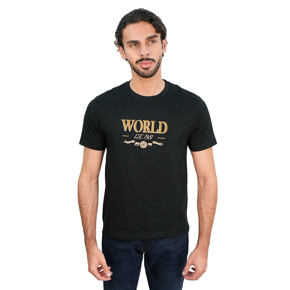 Giordano Men’s Slim Cotton Crew Neck WWS Graphic Print Tee - first_variant_option_2 Premium Print Tee for Giordano
