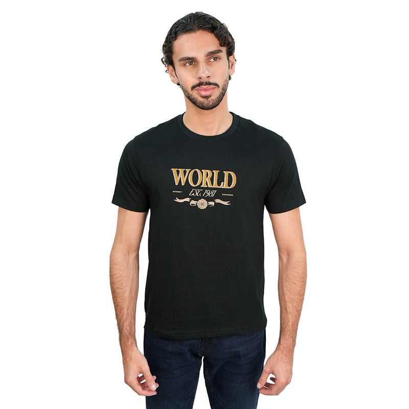 Giordano Men’s Slim Cotton Crew Neck WWS Graphic Print Tee - first_variant_option_2 Premium Print Tee for Giordano