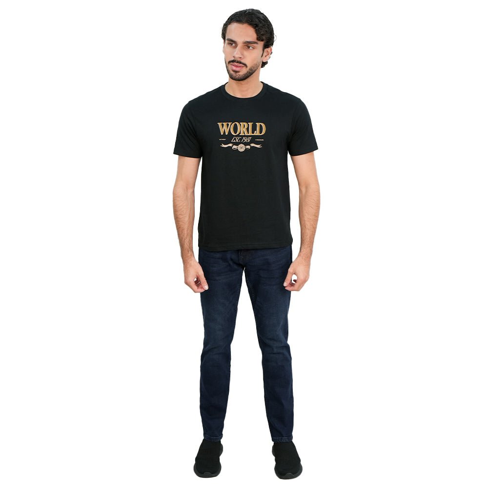 Giordano Men’s Slim Cotton Crew Neck WWS Graphic Print Tee - first_variant_option_2 Premium Print Tee for Giordano