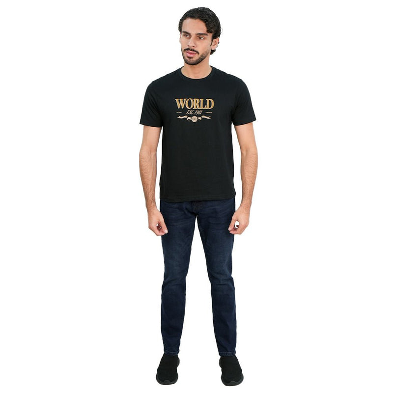 Giordano Men’s Slim Cotton Crew Neck WWS Graphic Print Tee - first_variant_option_2 Premium Print Tee for Giordano