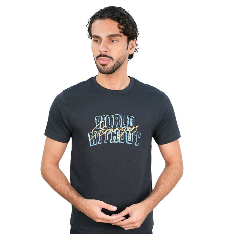 Giordano Men’s Slim Cotton Crew Neck WWS Graphic Print Tee - first_variant_option_2 Premium Print Tee for Giordano