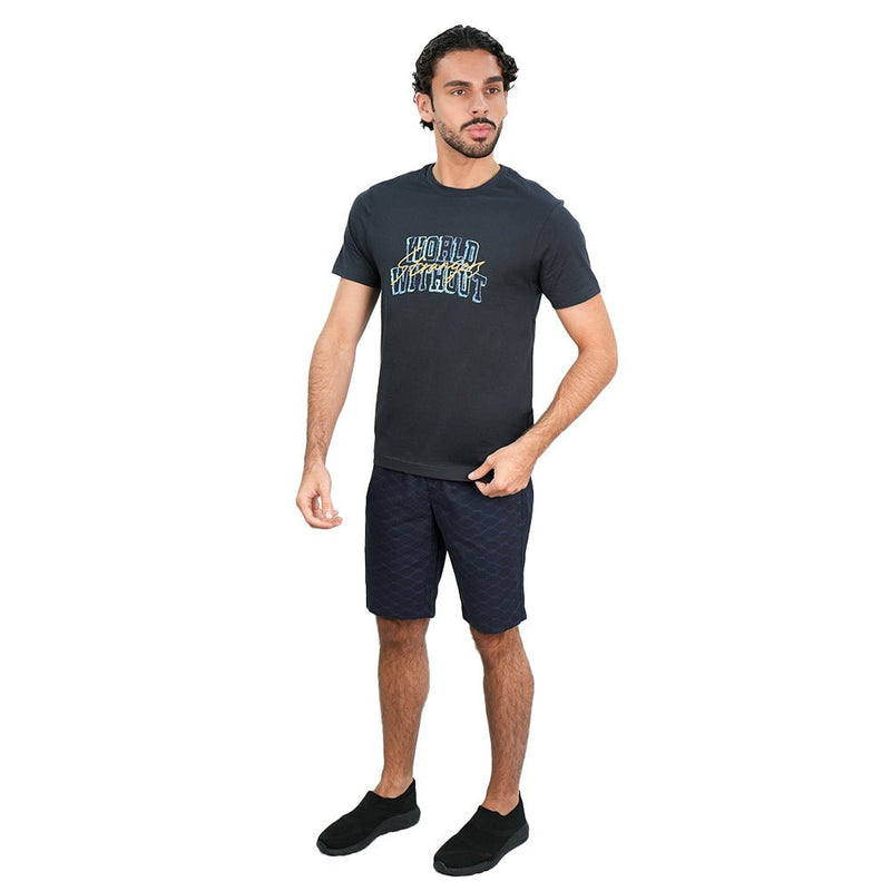 Giordano Men’s Slim Cotton Crew Neck WWS Graphic Print Tee - first_variant_option_2 Premium Print Tee for Giordano