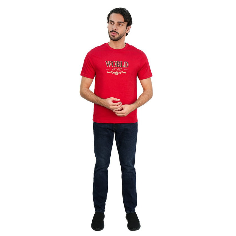 Giordano Men’s Slim Cotton Crew Neck WWS Graphic Print Tee - first_variant_option_2 Premium Print Tee for Giordano