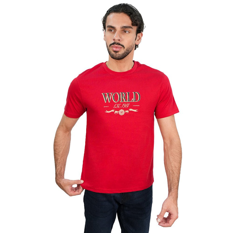 Giordano Men’s Slim Cotton Crew Neck WWS Graphic Print Tee - first_variant_option_2 Premium Print Tee for Giordano