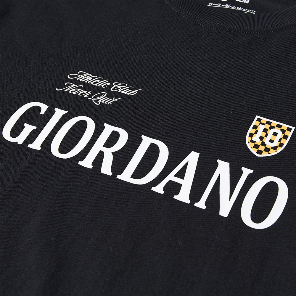 Giordano Men's Slim Cotton Heritage Club Graphic Tee - first_variant_option_2 Premium Print Tee for Giordano