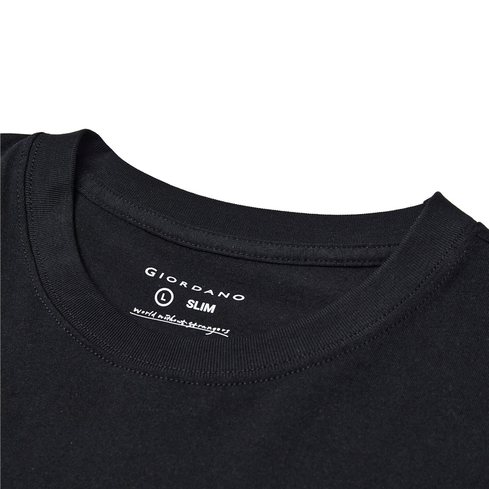 Giordano Men's Slim Cotton Heritage Club Graphic Tee - first_variant_option_2 Premium Print Tee for Giordano