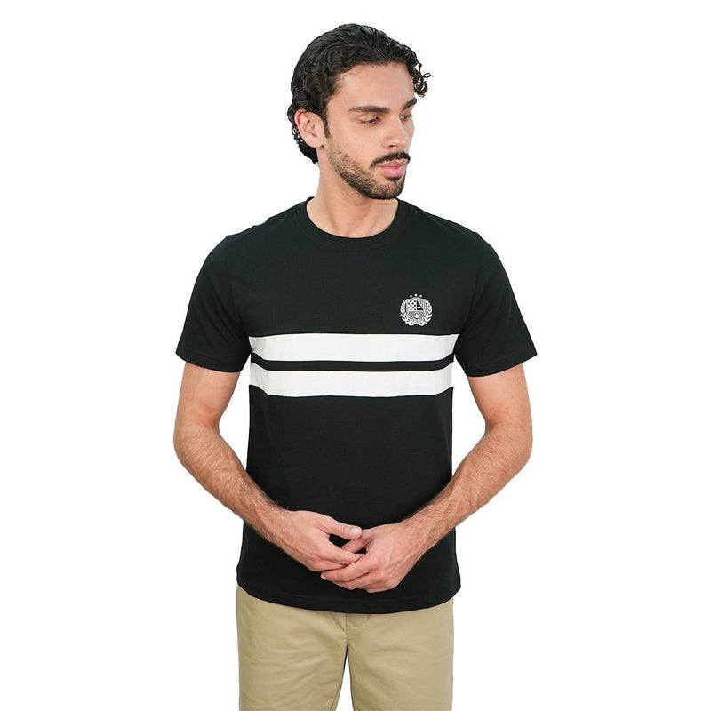 Giordano Men's Slim Cotton Heritage Stripe Tee - first_variant_option_2 Premium Print Tee for Giordano