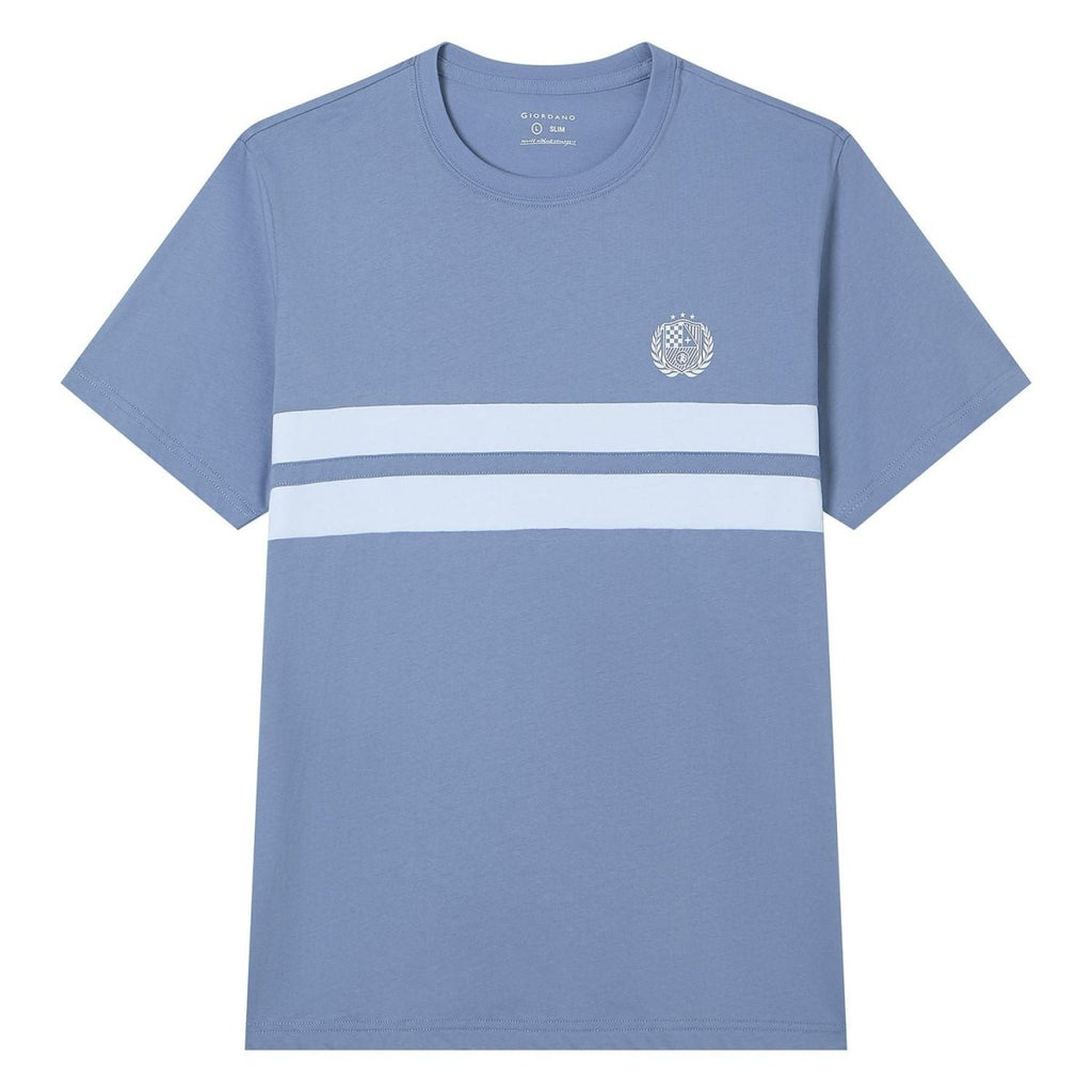 Giordano Men's Slim Cotton Heritage Stripe Tee - first_variant_option_2 Premium Print Tee for Giordano