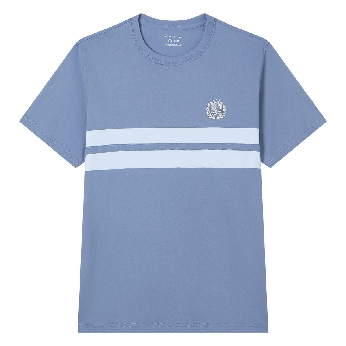 Giordano Men's Slim Cotton Heritage Stripe Tee - first_variant_option_2 Premium Print Tee for Giordano