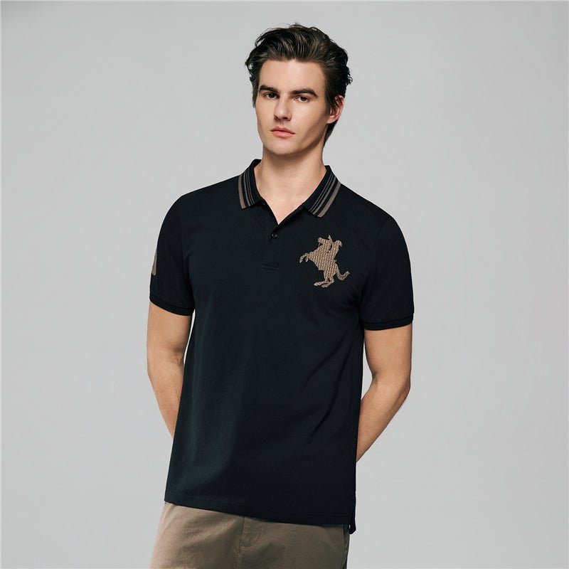Giordano Men's Slim Cotton Lycra Napoleon Polo - first_variant_option_2 Premium Polo for Giordano