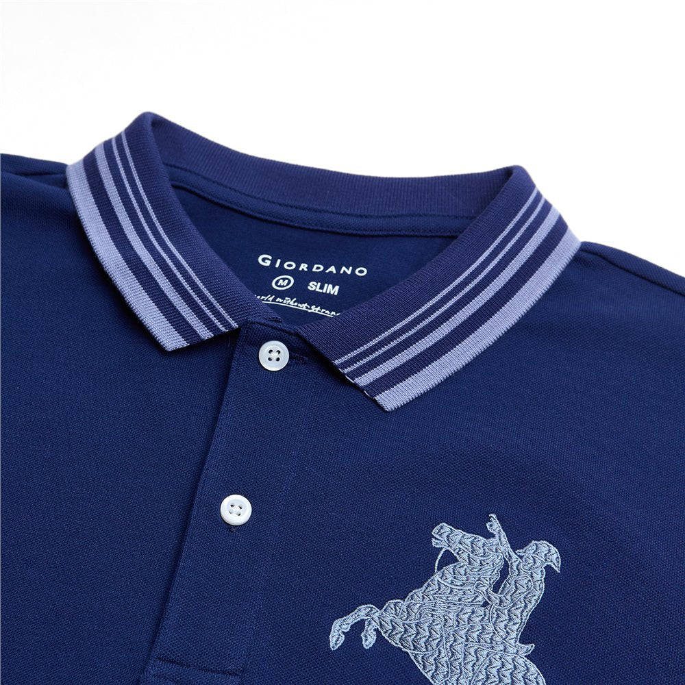 Giordano Men's Slim Cotton Lycra Napoleon Polo - first_variant_option_2 Premium Polo for Giordano