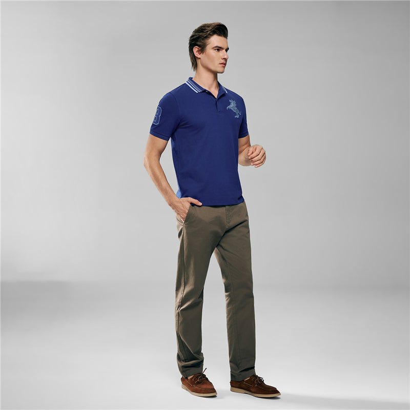 Giordano Men's Slim Cotton Lycra Napoleon Polo - first_variant_option_2 Premium Polo for Giordano