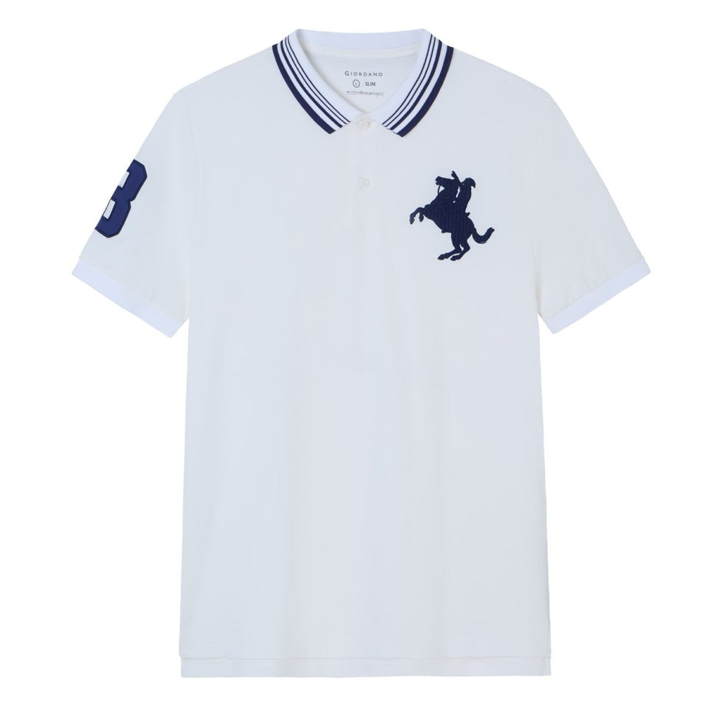 Giordano Men's Slim Cotton Lycra Napoleon Polo - first_variant_option_2 Premium Polo for Giordano
