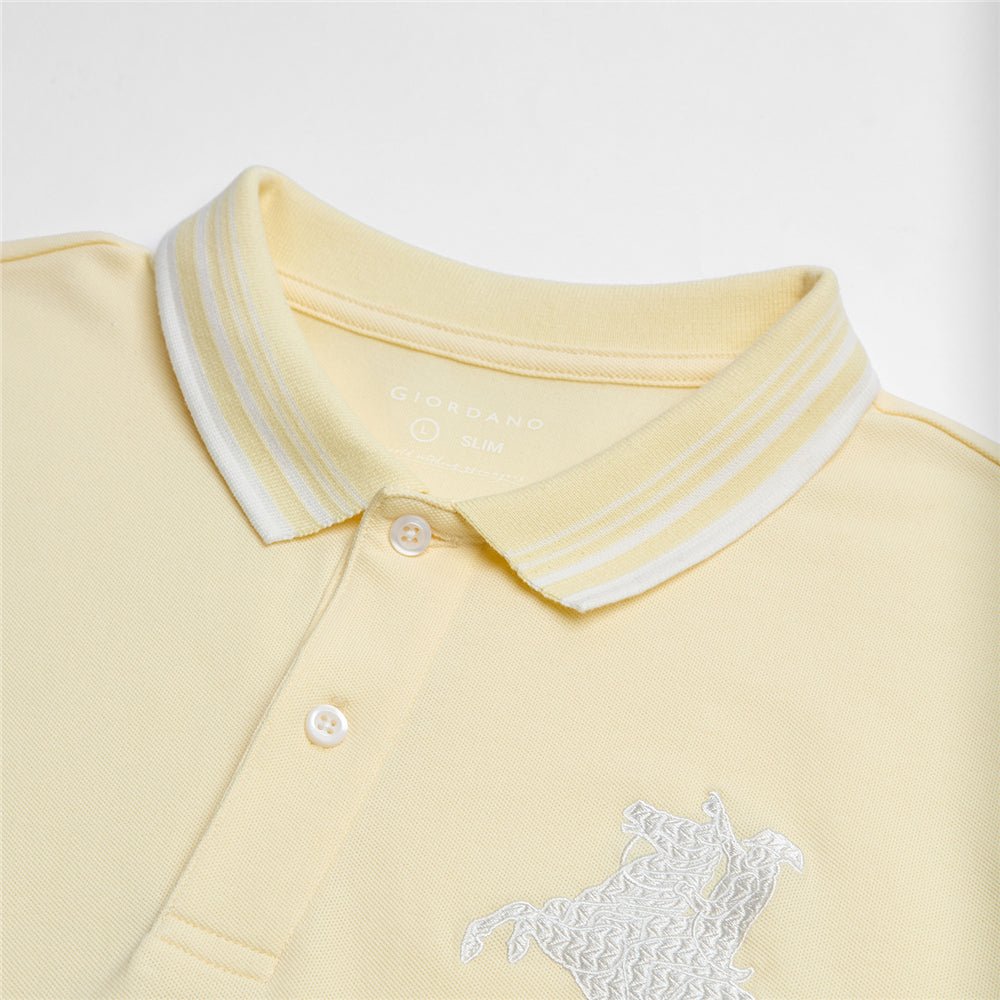 Giordano Men's Slim Cotton Lycra Napoleon Polo - first_variant_option_2 Premium Polo for Giordano