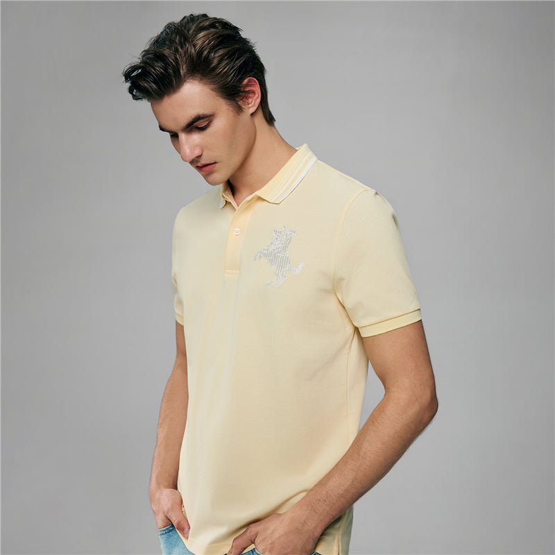 Giordano Men's Slim Cotton Lycra Napoleon Polo - first_variant_option_2 Premium Polo for Giordano