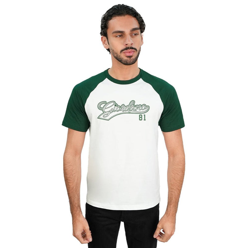 Giordano Men's Slim Cotton Raglan Signature Tee - first_variant_option_2 Premium Print Tee for Giordano
