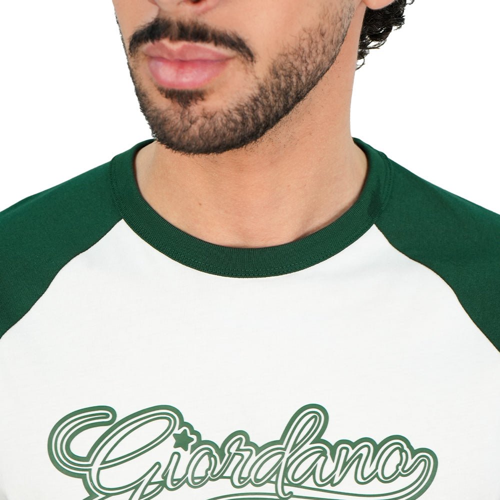 Giordano Men's Slim Cotton Raglan Signature Tee - first_variant_option_2 Premium Print Tee for Giordano
