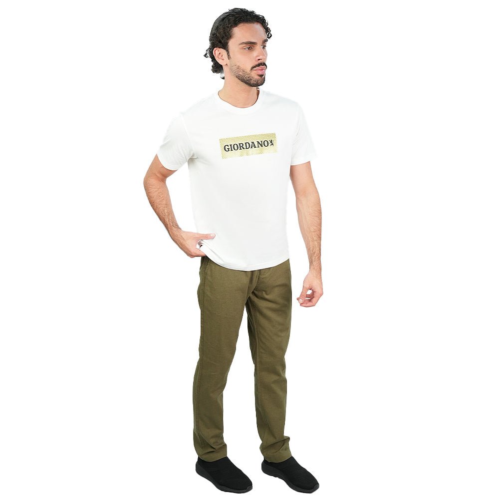 Giordano Men's Slim Cotton Signature Graphic Tee - first_variant_option_2 Premium Print Tee for Giordano