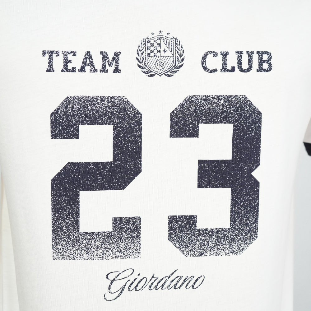 Giordano Men's Slim Cotton Team Club Graphic Tee - first_variant_option_2 Premium Print Tee for Giordano