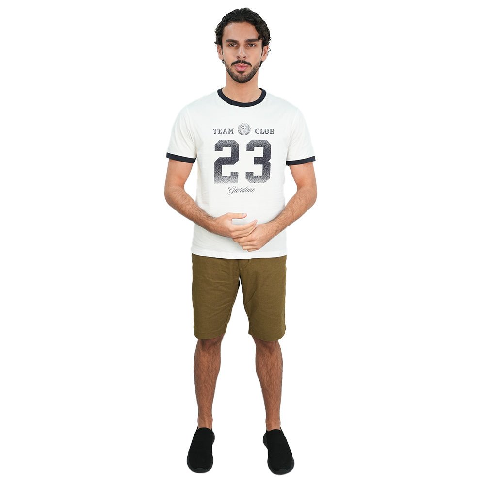Giordano Men's Slim Cotton Team Club Graphic Tee - first_variant_option_2 Premium Print Tee for Giordano
