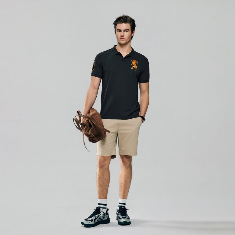 Giordano Men's Slim Fit 3D Lion Cny Lycra Pique Polo - Premium Polo