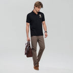 Giordano Men’S Slim Fit 3D Lion Embroidery Lycra Pique Polo - first_variant_option_2 Premium Polo for Giordano