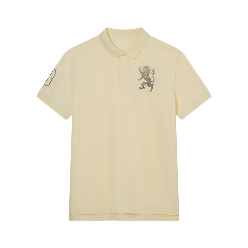 Giordano Men’s Slim Fit 3D Lion Embroidery Lycra Pique Polo - Premium Polo