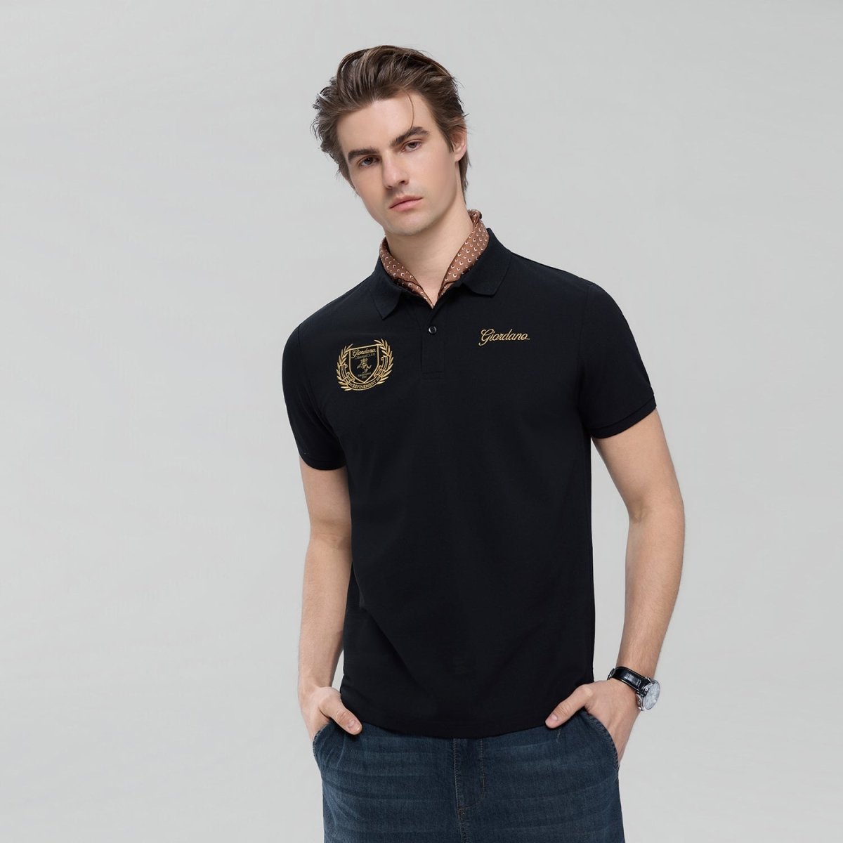 Giordano Men's Slim Fit Club House Embroidered Polo - first_variant_option_2 Premium Polo for Giordano