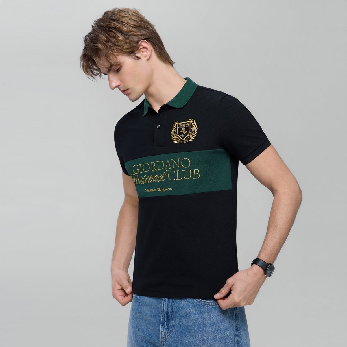 Giordano Men's Slim Fit Club House Lacoste Embrroidery Polo - Premium Polo