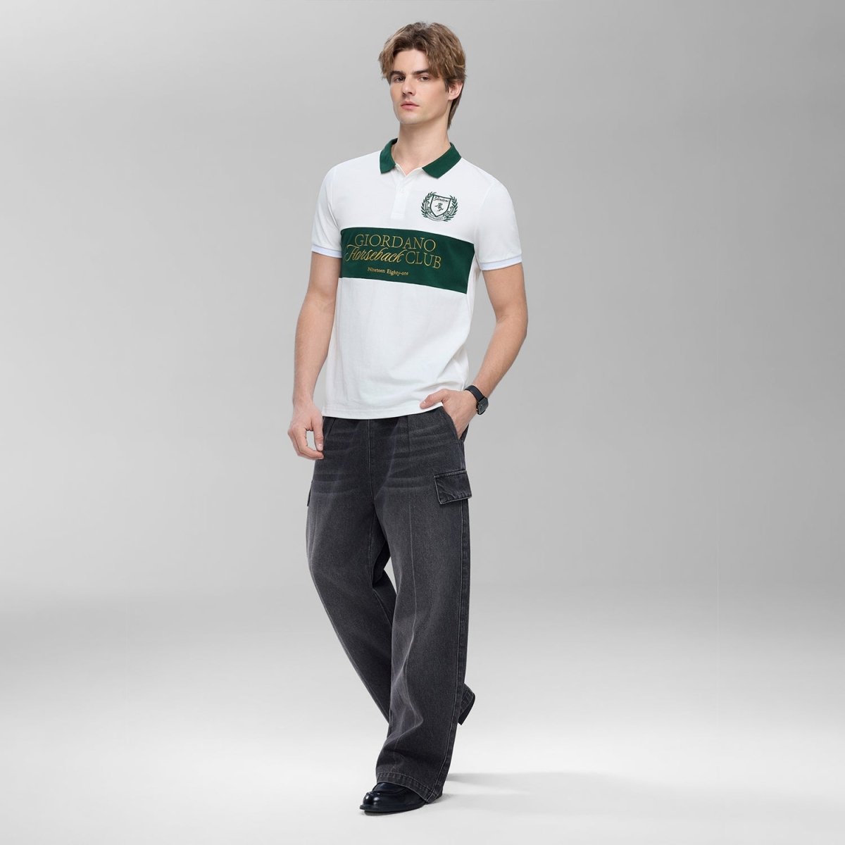 Giordano Men's Slim Fit Club House Lacoste Embrroidery Polo - first_variant_option_2 Premium Polo for Giordano