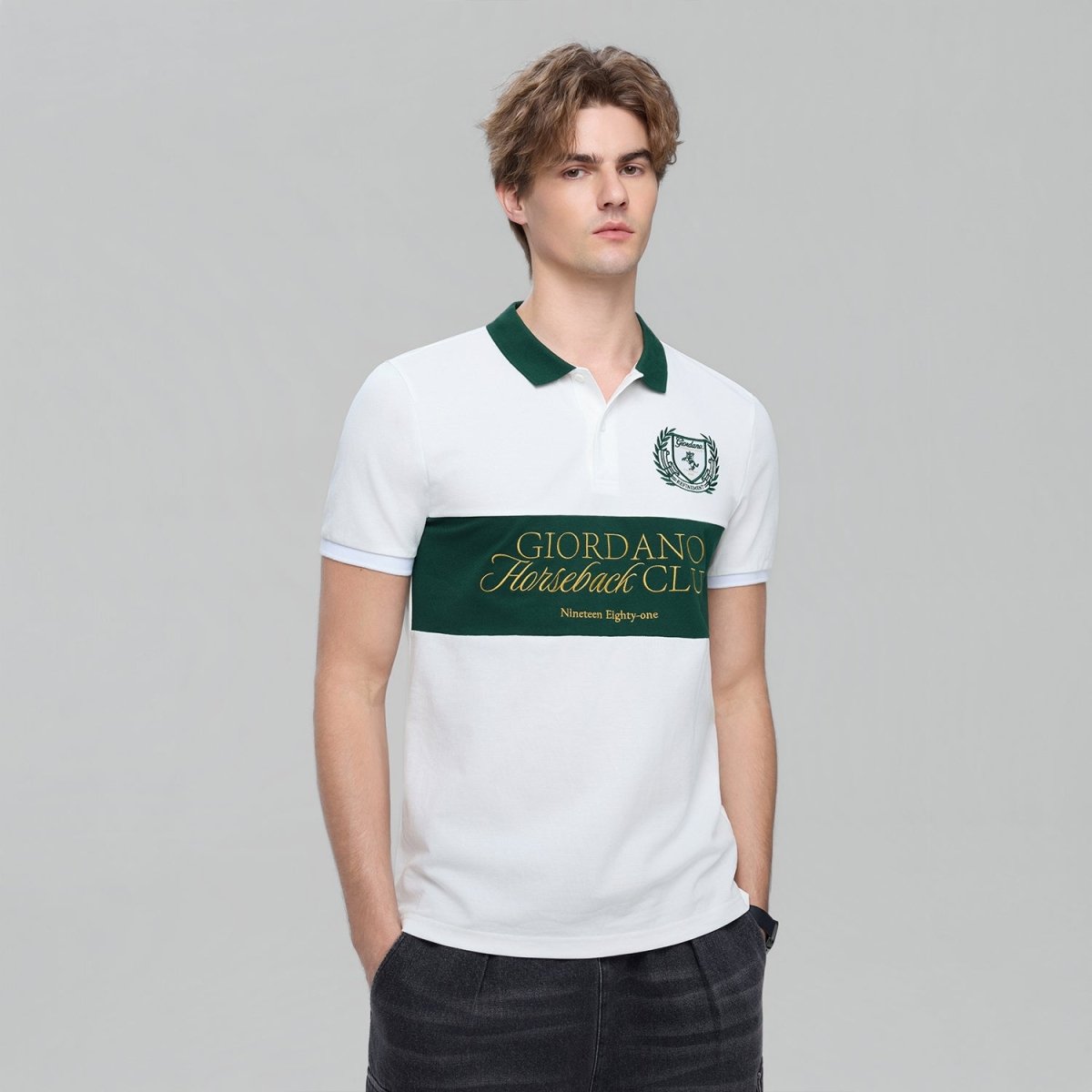 Giordano Men's Slim Fit Club House Lacoste Embrroidery Polo - first_variant_option_2 Premium Polo for Giordano