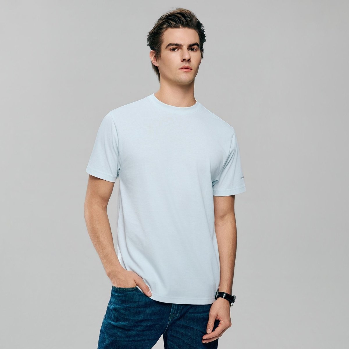 Giordano Men’s Slim Fit Cotton Crew Neck Tee - first_variant_option_2 Premium Tee for Giordano