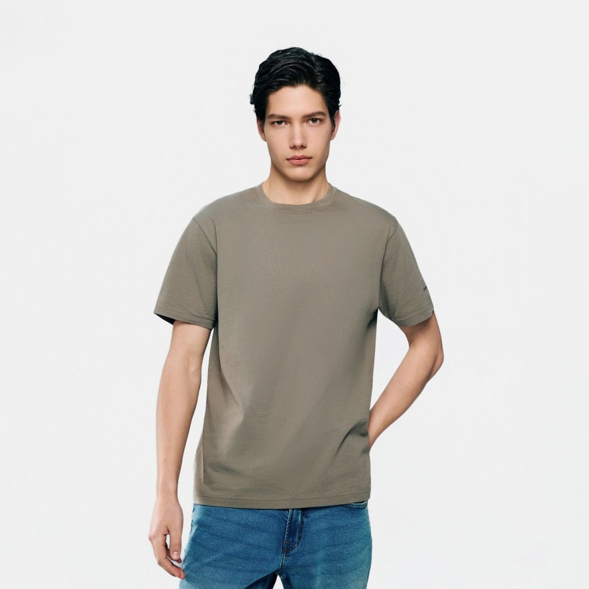 Giordano Men’s Slim Fit Cotton Crew Neck Tee - first_variant_option_2 Premium Tee for Giordano