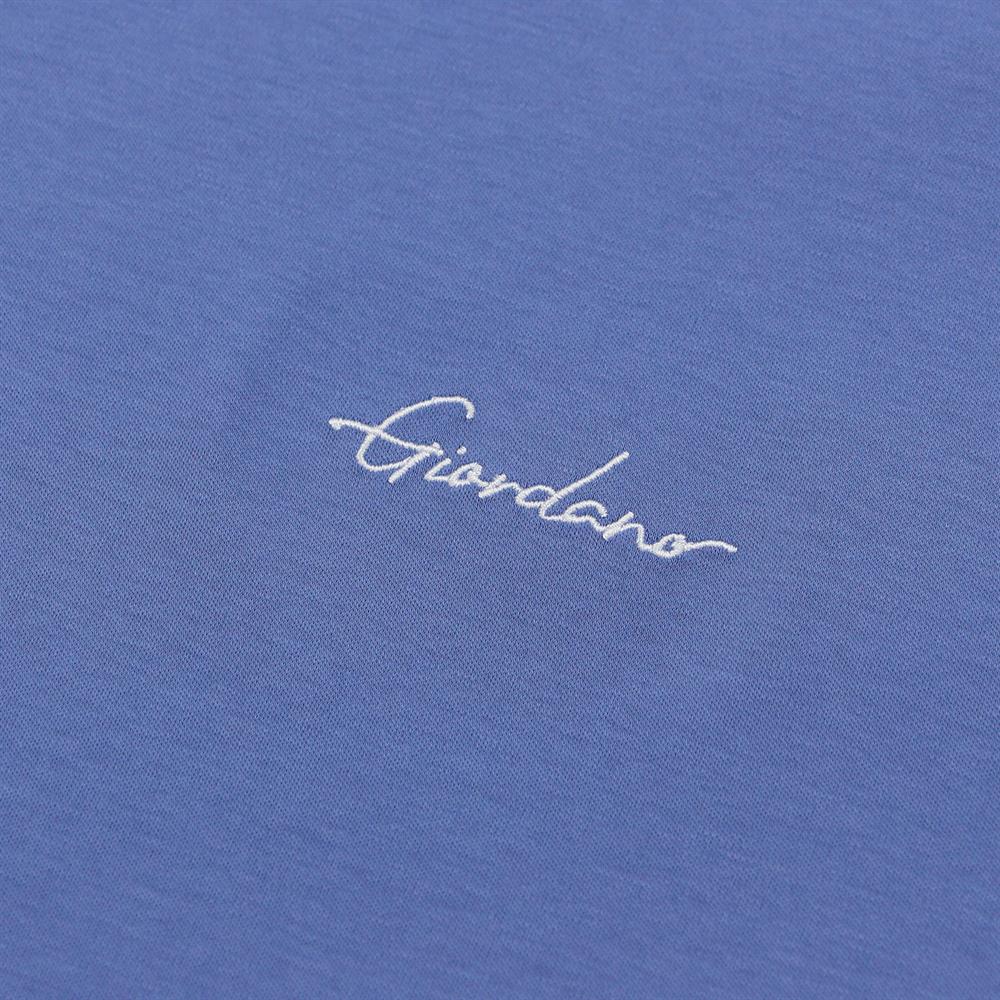 Giordano Men's Slim Fit Cotton Interlock Tee | Embroidered Tee - Premium Tee