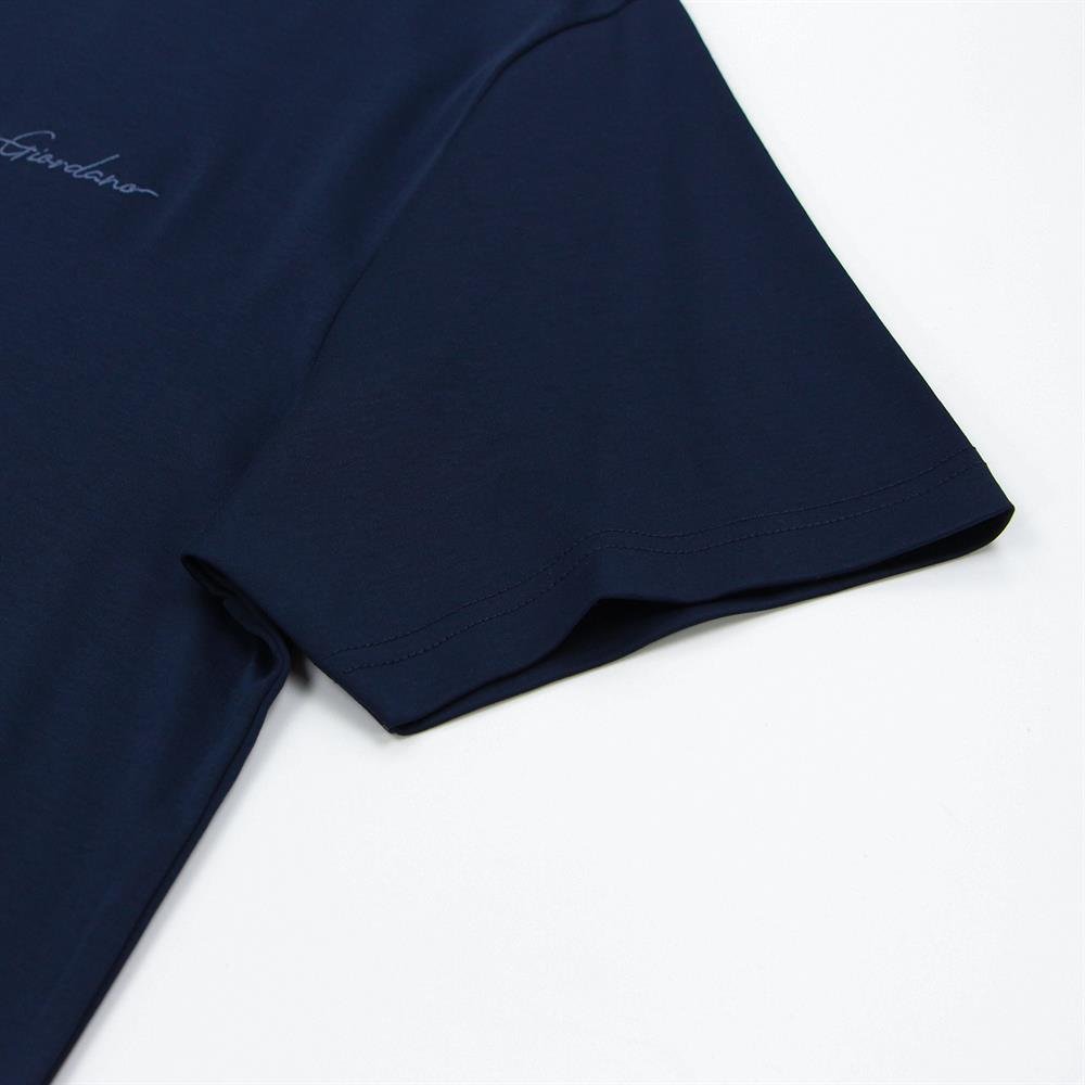 Giordano Men's Slim Fit Cotton Interlock Tee | Embroidered Tee - Premium Tee