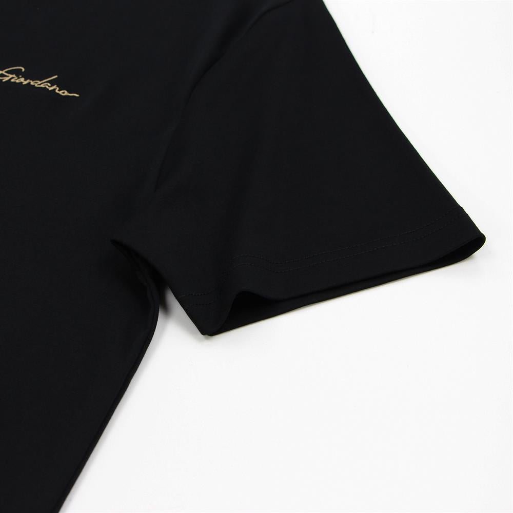 Giordano Men's Slim Fit Cotton Interlock Tee | Embroidered Tee - Premium Tee
