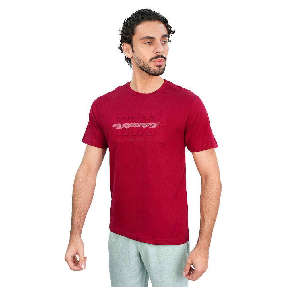 Giordano Men's Slim Fit Cotton Jersey Crew Neck Print Tee | WWS Graphic - first_variant_option_2 Premium Print Tee for Giordano